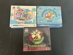 2025 Pokemon World Championships Anaheim Set Of 3 Coin Dice Marker Sets Bundle - Picture 1 of 1