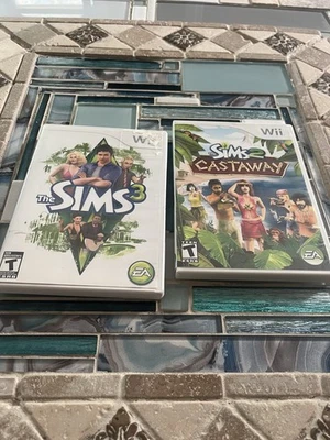 Sim's Castaway 2 Nintendo Wii and SIMS 3 both EGU COND  - Image 1 of 2