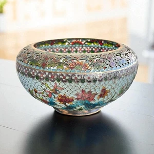 Chinese Plique a Jour Enamel Bowl - Picture 1 of 10