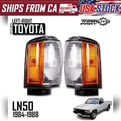 适用于 1984 - 88 丰田 Hilux 拾音器 Ln50 Mk2 Rn Yn56 转角灯一对黑色 — 第 1/4 张图片