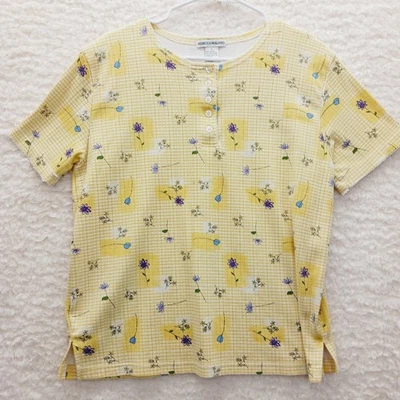 Camiseta Talla L Amarillo Mantequilla Bordada Bloomcore Cottagecore Femenino Gingham Foto 1 de 4