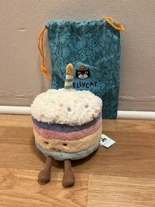 Jellycat Authentic Amuseables Rainbow Birthday Cake M Size NWT US Fast Shipping - Picture 1 of 4