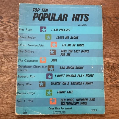 Top Ten Popular Hits V3 - 1970s Music Songbook - Ross Ryan, Olivia Newton-John - Image 1 of 2