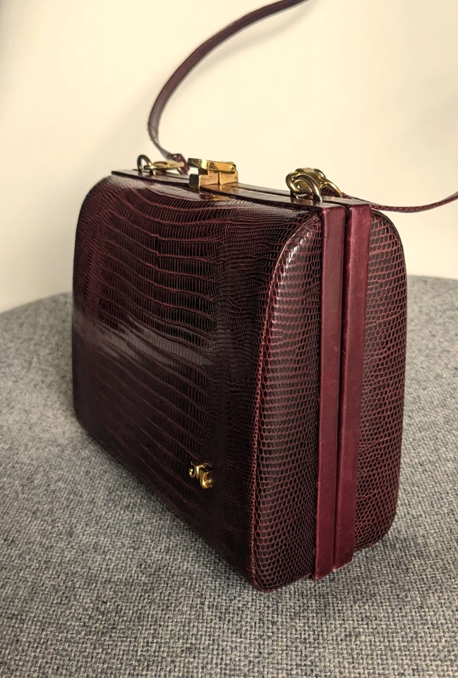 sac habillé vintage 1980 Melusso en lézard - Photo 1/4