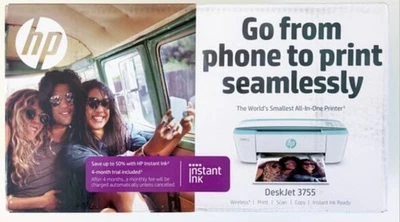 HP DeskJet 3755 Wireless All-in-One Printer  New In Box  - Image 1 of 2