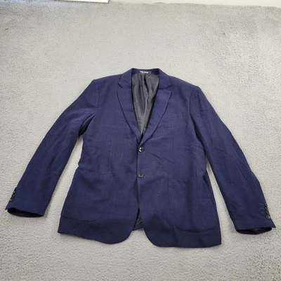 Paul Jones Linen Blazer Mens 40R Blue Pockets Suit Jacket Sport Coat - Image 1 of 4