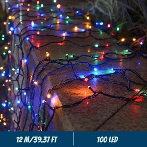 LED Solar Lichterkette 300LED 8 Modi solarbetrieben Weihnachten Außen Lichterkette - Bild 1 von 6