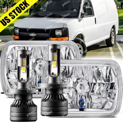 2PCS 7X6 LED Headlight Hi/Lo For Chevy Express Cargo Van 1500 2500 3500 Foto 1 de 4