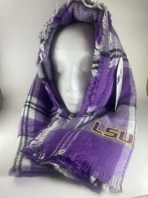 LSU Tigres Manta a Cuadros Bufanda Púrpura Zoozatz Puerta Trasera Envoltura 2.5’x6’ Nuevo con Etiquetas Foto 1 de 4
