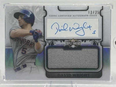 2014 Topps Triple Threads David Wright Patch Auto /25 NY Mets Captain SSP MEM - Image 1 of 2