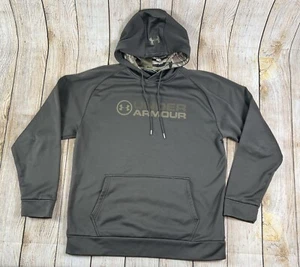 Mens Under Armour Storm Brown Camo Hunting Hoodie Sweatshirt Medium HeatGear - Picture 1 of 9