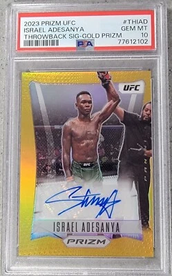 2023 UFC Prizm Israel Adesanya True Gold Flashback Auto 2/10 PSA 10 Pop 1 - Image 1 of 2