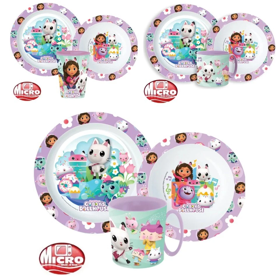 Gabby´s Dollhouse Kindergeschirr Set 3 tlg. Essset Frühstücksset Geschirrset ☆ - Bild 1 von 1