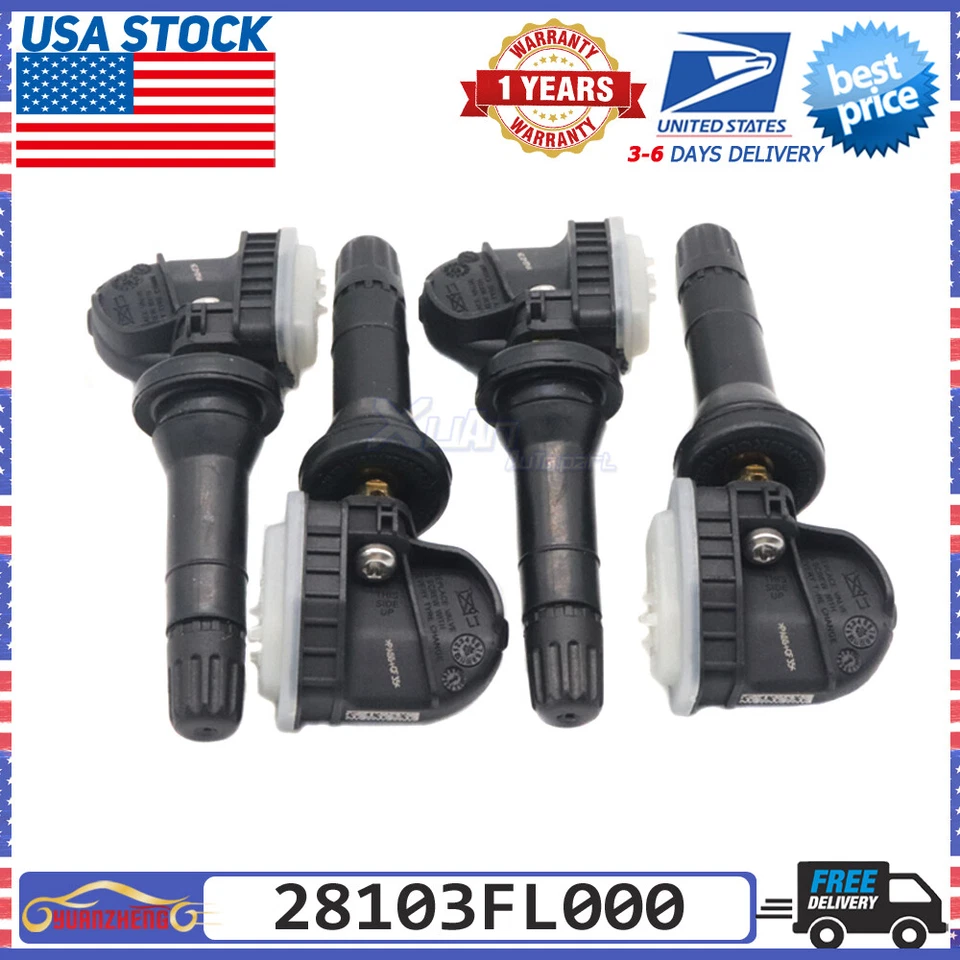 Set of (4) NEW TPMS Tire Pressure Sensor For Subaru Impreza Crosstrek 28103FL000 - Image 1 of 4