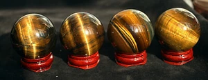 4 piezas Rara Esfera Ojo de Tigre Azul/Amarillo Brillante Bola Curación + SOPORTE 1 - Imagen 1 de 6
