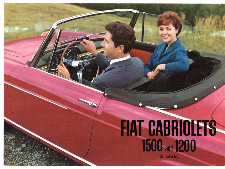 Folleto desplegable de ventas desplegable Fiat 1200 y 1500 convertible 1959-60 en el mercado del Reino Unido  Foto 1 de 1