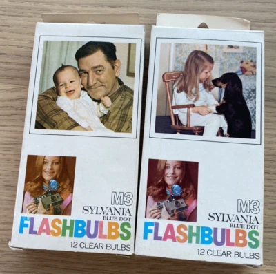 Lote 2 Bombillas Flash Punto Azul Sylvania De Colección M3B Paquete de 12 Con Embalaje Original Foto 1 de 3