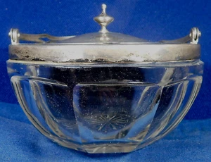 DESIGNER STERLING KRISTALL Vintage Monogramm bedeckt ZUCKERDOSE Nachlass - Bild 1 von 9