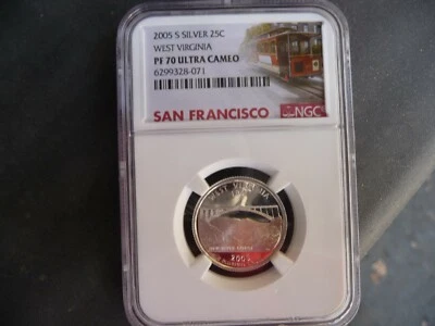2005 s silver proof West Virginia statehood quarter NGC PF 70 Ultra Cameo - Image 1 of 4