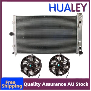Aluminum Radiator FOR+Fan 2004-07 Holden Statesman WL Commodore VZ V8 Crewman AT - Picture 1 of 6
