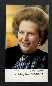 Margaret Thatcher Photograph with Original Signed Cut Piece - Picture 1 of 3