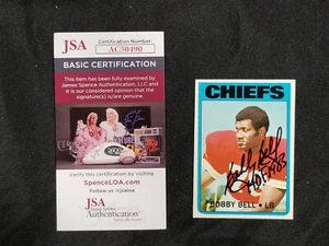 BOBBY BELL HAND SIGNED 1972 TOPPS FOOTBALL CARD 177 EXMT-NRMT RNG JSA/COA 10522D - Picture 1 of 3