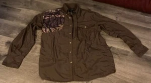 Camo Ridge Shirt Men's M Tree Camoflauge On Right Side Test Brown Button Down GC - Picture 1 of 13