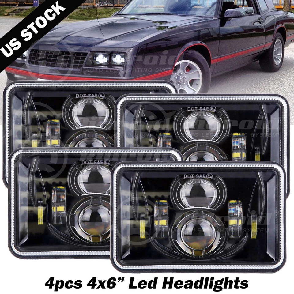 4X Faros LED DRL Aprobados 4x6" 120W para Peterbilt Kenworth Freightliner Foto 1 de 4
