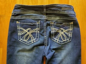 Wallflower dunkelblau Denim Jeans mit Strass Damen 5 oder 28 Schrittlänge 30" - Bild 1 von 6