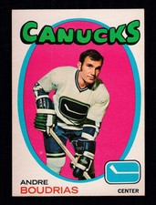1971-72 ANDRE BOUDRIAS #12 EX OPC Vancouver Canucks Star Vintage NHL Hockey Card