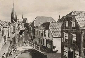 Postcard RPPC Netherlands Petit Canal Woerden Holland Bridge Real Photo - Picture 1 of 2