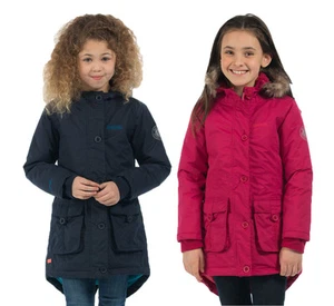 REGATTA GIRLS WATERPROOF BREATHABLE FUR TRIM PADDED PARKA JACKET SCHOOL Trd KIDS - Picture 1 of 3