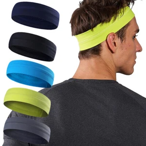 Women Men Stretch Sweatband Headband Sports Yoga Gym Running Hair Band Unisex. - Picture 1 of 20