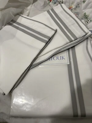 Juego de edredón Queen 500TC algodón percal gris río $960 Italia nuevo con etiquetas 3 piezas Foto 1 de 4