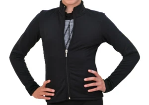 Chloe Noel Women's Large Solid Polartec Fleece Figure Skating Jacket - Black J11 - Picture 1 of 1