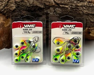 VMC Sleek Jig UV 10 Stück Jighaken 7g 10,5g 14g UV-Aktiv Jigkopf Haken DA SALE