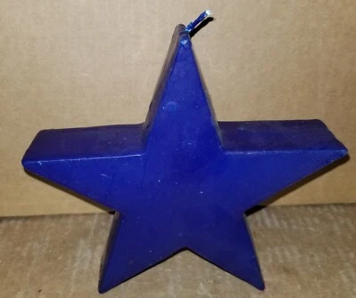 July 4th Patriotic BLUE STAR Candle 6.5"x7" - Image 1 of 2