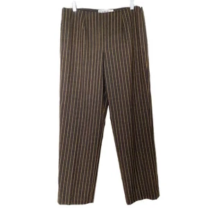 Pantaloni Carlisle donna neri e oro a righe lana fine gamba dritta taglia 6 - Foto 1 di 6