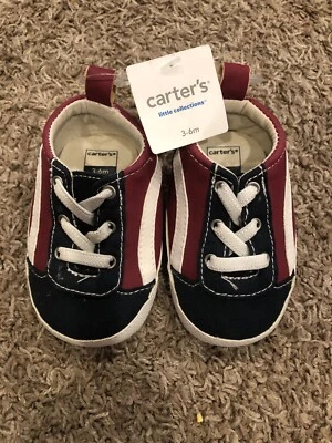 Carter’s Boys 3-6 Month Red/ Blue Slip On Shoes - Image 1 of 4