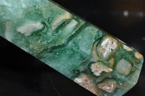 103mm "New Arrival/Top Quality"~Mint GREEN PHANTOM FLUORITE Point Obelisk Q1299 - Photo 1 sur 10