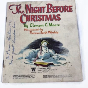 Vintage The NIght Before Christmas Small Paperback Book 1976 Inscription - Imagen 1 de 6