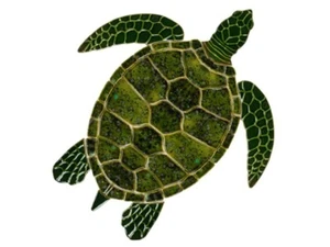 GREEN SEA TURTLE 10"x9" (CUSTOM MOSAICS INC - GT7-10) - Picture 1 of 1