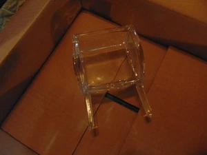 Vintage Clear GlASS WHEELBARROW CART Ashtray Paintbrush Rest TRINKET DISH - Picture 1 of 8