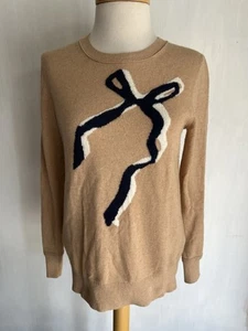 BANANA REPUBLIC x FILPUCCI (2016) Women's Brown Bow Jacquard Sweater Size Small - Picture 1 of 5
