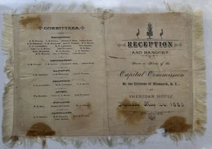 Dakota Territory / RECEPTION AND BANQUET GIVEN IN HONOR OF THE CAPITAL - Imagen 1 de 2