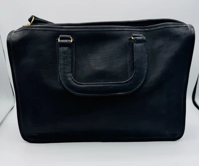 Coach Vintage 1970's Bonnie Cashin Black Slim Satchel Briefcase Bag NO: 810-5629 - Image 1 of 4