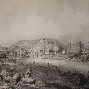 Carl Reichert Graz Südseite Historische Ansicht Schweiz Orig Lithografie 19 Jhd - Picture 1 of 5