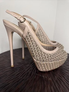 Valentino Garavani Rockstud Platform Slingback Nude Pumps Size 39 - Picture 1 of 7