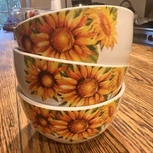 Royal Norfolk County Sunflower Coupe Müsli Suppenschalen 3er Set TOP! Etikett! - Bild 1 von 6