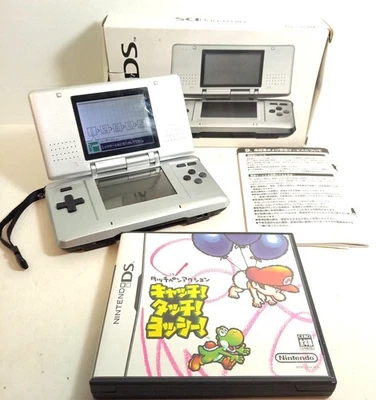 Nintendo DS Game Console Silver color W/Box Instruction Charger Game Soft NTSC-J - Image 1 of 4